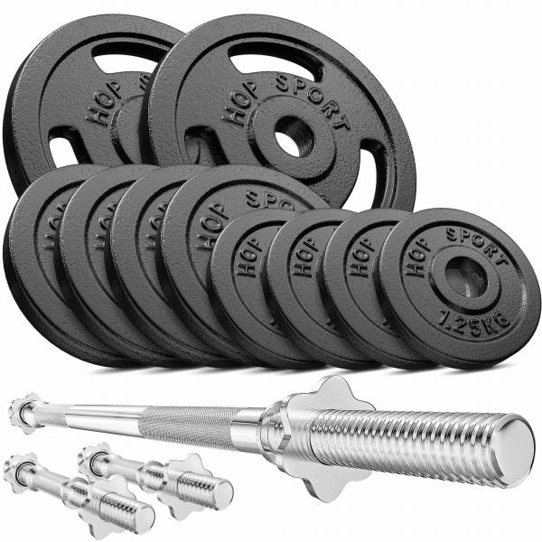Zestaw obciążeń żeliwnych sztanga Hop-Sport Strong 39kg