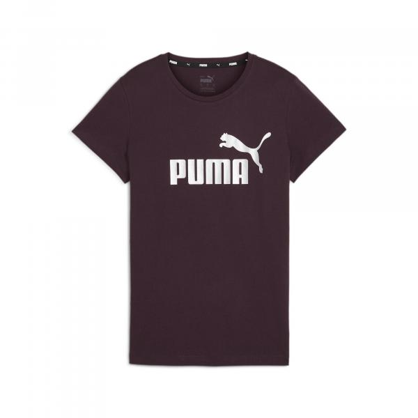 Damska koszulka z metalicznym logo Essentials+ PUMA Midnight Plum Purple