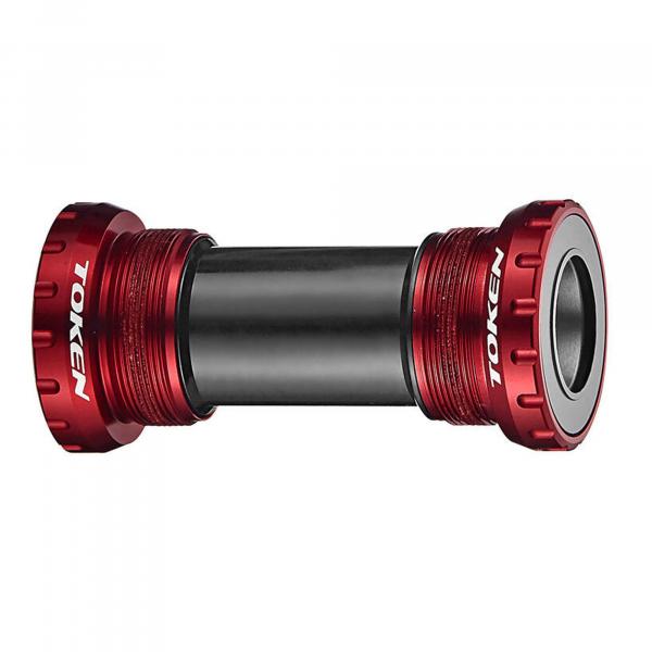 Suport rowerowy TOKEN TK878EX Rama BSA Korba Shimano - oś 24mm, czerwony