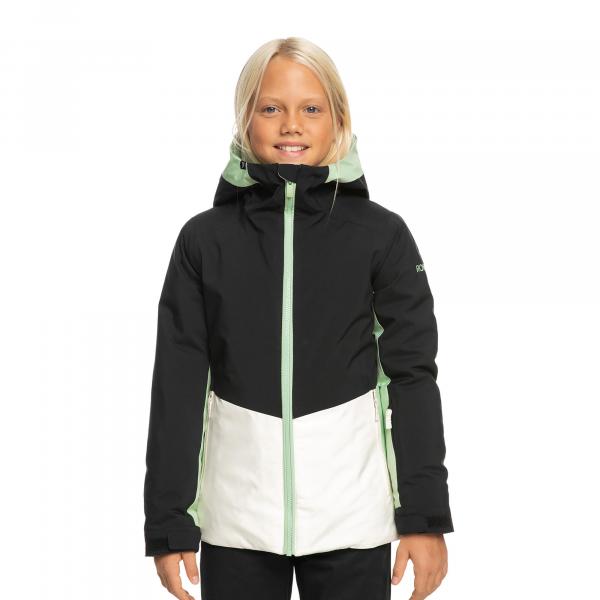 Kurtka snowboardowa dziecięca ROXY Silverwinter Girl true black 12/L