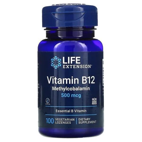Witamina B12 500µg Life Extension 100 pastylek do ssania
