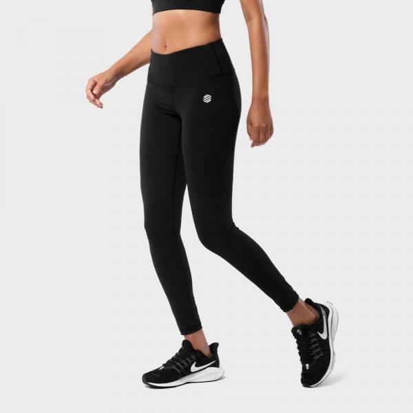 Kobieta Fitness Legginsy sportowe ze średnim stanem Five Stars SIROKO Czarny