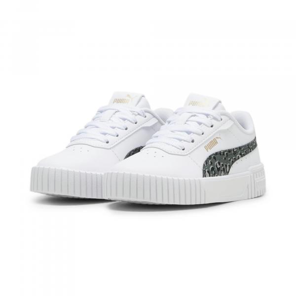 Dziecięce sneakersy Carina 2.0 Animal Update PUMA White Mineral Gray Gold