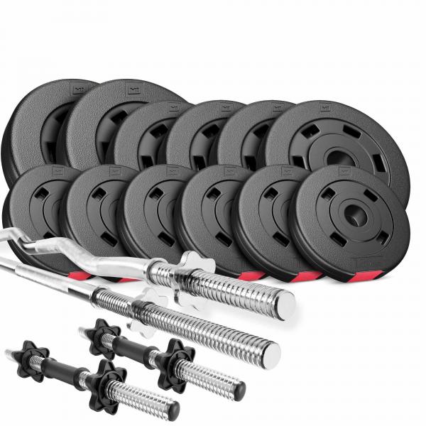 Zestaw obciążeń kompozytowych sztanga Hop-Sport Premium 45kg