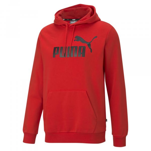 Męska bluza z kapturem z dużym logo Essentials PUMA High Risk Red