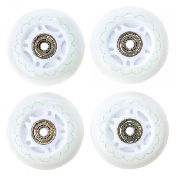 4x Świecące kółka LED do rolek Raven Mireia White 64mm