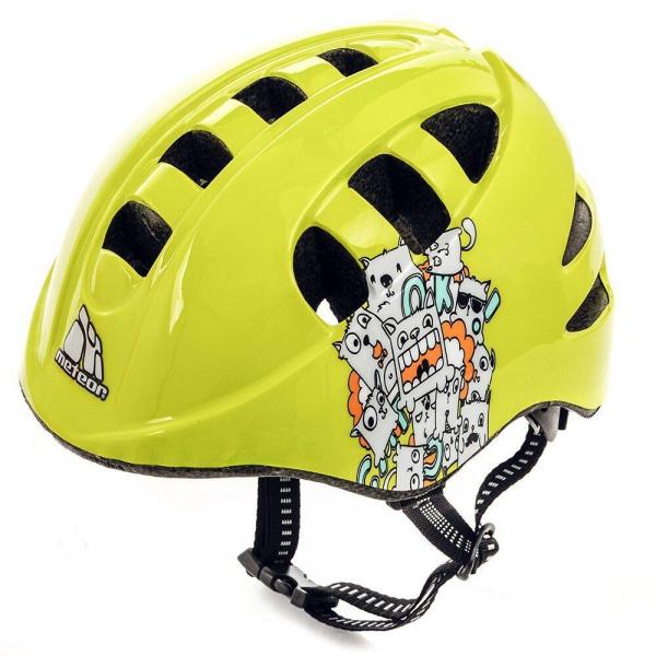 Kask rowerowy dziecięcy Meteor MA-2 DOTS regulowany z welurową wyściółką