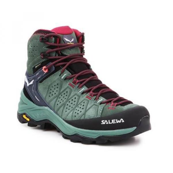 Buty trekkingowe damskie Salewa WS Alp Trainer 2 Mid Gtx czarne,zielone