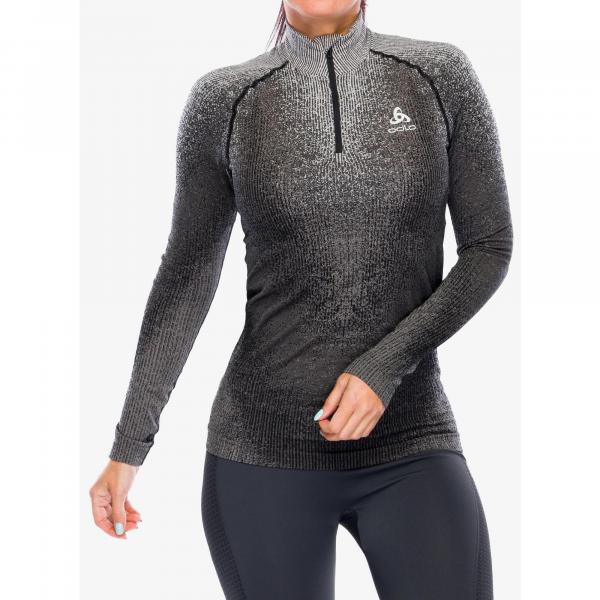 Bluza termoaktywna damska Odlo Blackcomb Eco BL Top Turtle Neck LS Half Zip