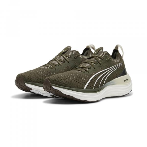 Męskie dzianinowe buty do biegania ForeverRun NITRO PUMA Dark Olive White Green