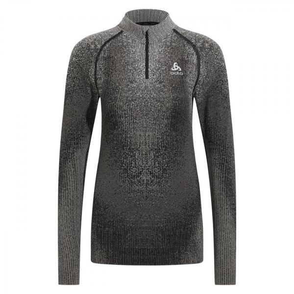 Bluza termoaktywna damska Odlo Blackcomb Eco BL Top Turtle Neck LS Half Zip