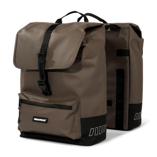 Podwójna Torba Rowerowa Z Recyklingu Cargo 38 Litrów 30 X 15 X 42 Cm - Brązowa