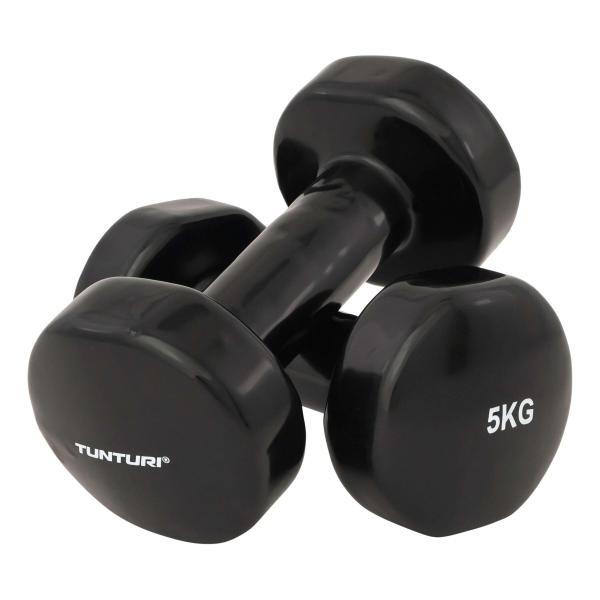 Hantle Dumbbells - 2 x 5 kg - czarny