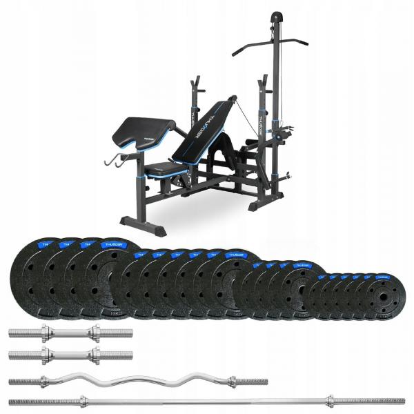 Zestaw kulturystyczny Thunder SET-VIGOR-C-LBG-02 87,5KG z ławką