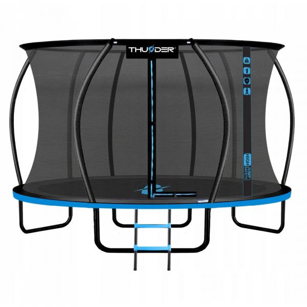 Trampolina ogrodowa do skakania dla dzieci THUNDER INSIDE ULTRA 12FT BLUE