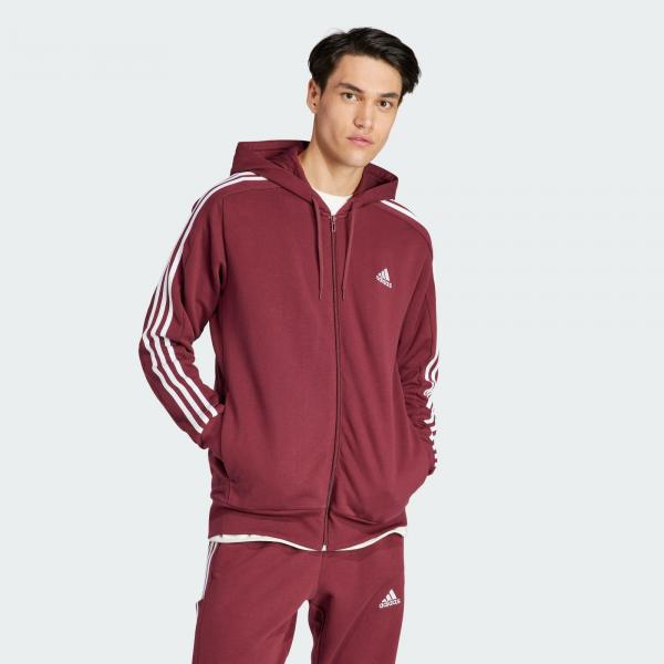 Essentials French Terry 3-Stripes Full-Zip Hoodie