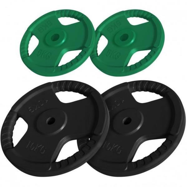 Zestaw obciążeń gumowanych do treningu Gorilla Sports 6 sztuk 30 kg