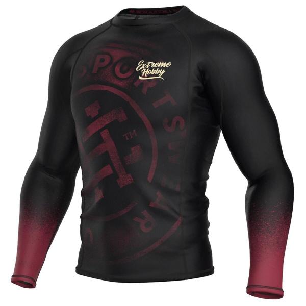 Koszulka sportowa męska Rashguard do MMA EXTREME HOBBY BADGE