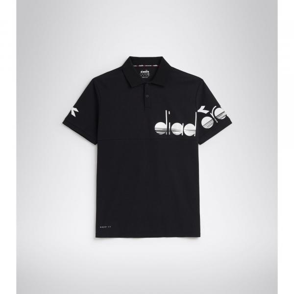 Koszulka do tenisa z krótkim rękawem męska Diadora SS POLO COACH black