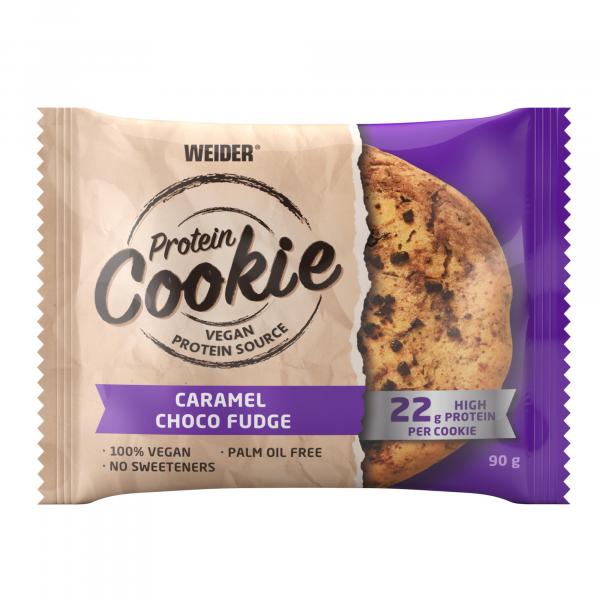 Ciastko cookie białkowe w 100% wegańskie Weider 90 g karmelowo-czekoladowe