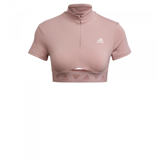 Top sportowy damski Adidas Crop Zip Tee