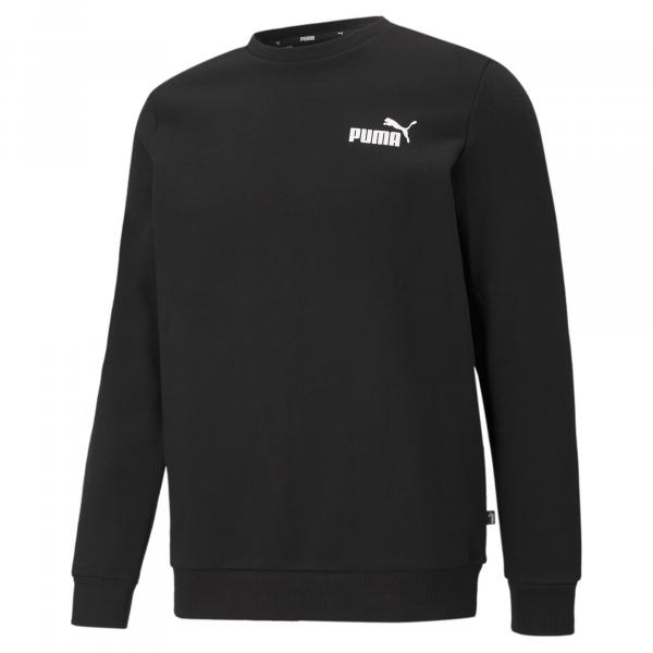 Męska bluza dresowa z małym logo i okrągłym dekoltem Essentials PUMA Black