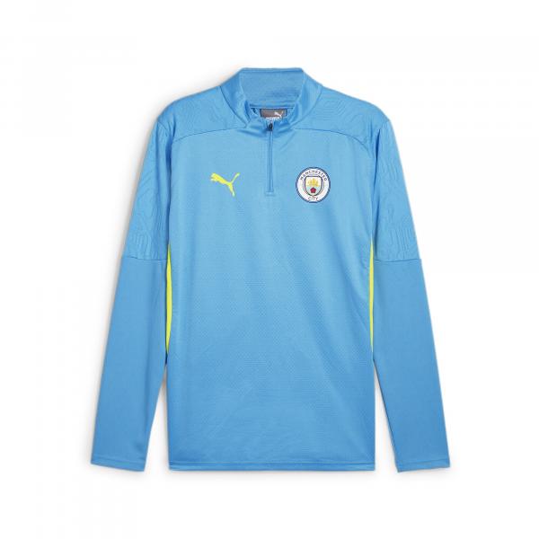 Męska bluza treningowa Manchester City z zamkiem 1/4 PUMA Magic Blue Yellow Glow