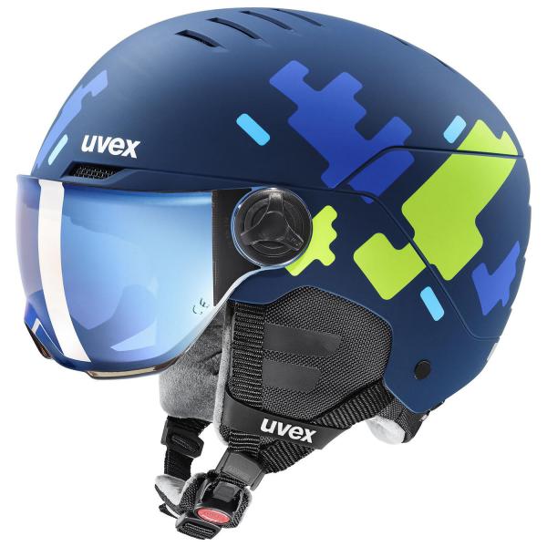 Kask narciarski dla dzieci Uvex Rocket Jr Visor szybka Hardshell EPS regulowany