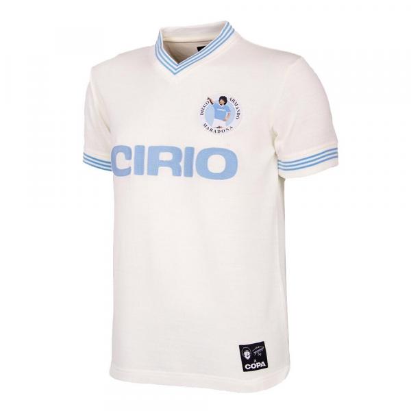 Koszulka retro piłkarska dla dorosłych - Maradona x COPA Neapol 1984 - Biała