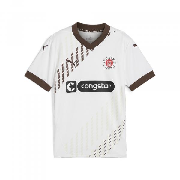 Młodzieżowa koszulka wyjazdowa FC St. Pauli 24/25 PUMA White Espresso Brown