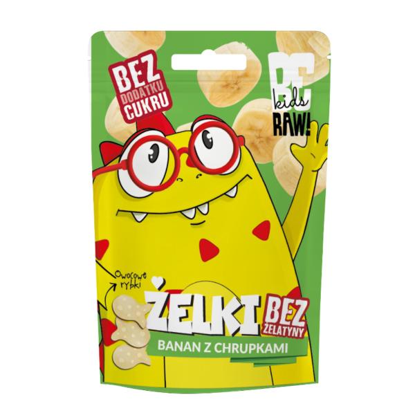 BeRAW kids żelki banan z chrupkami 35g