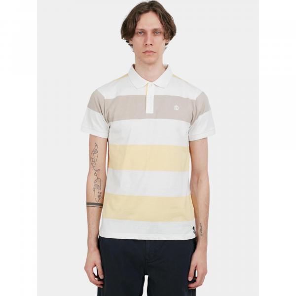 T-shirt męski Fundango Incognito Stripe z kołnierzykiem