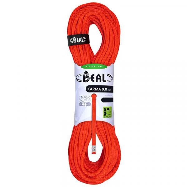 Lina wspinaczkowa dynamiczna Beal Karma 9,8 mm 50 m Solid Orange
