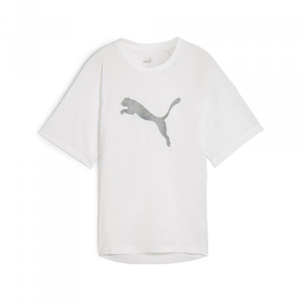 Damska koszulka z nadrukiem EVOSTRIPE PUMA White