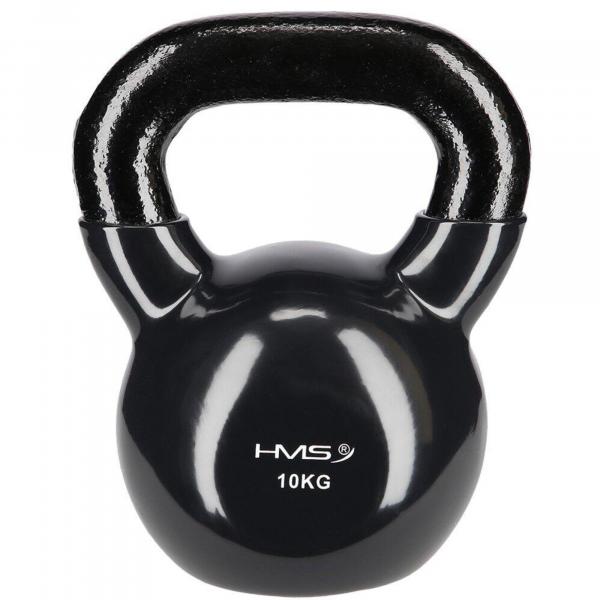 Knv10 Black Kettlebell Żeliwny Pokryty Winylem Hms