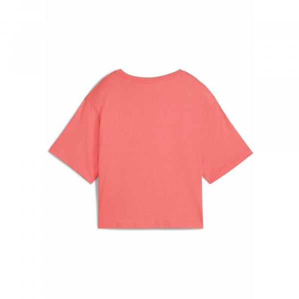 Damska luźna koszulka z logo NO.1 ESS Cropped PUMA Peach Frost Red