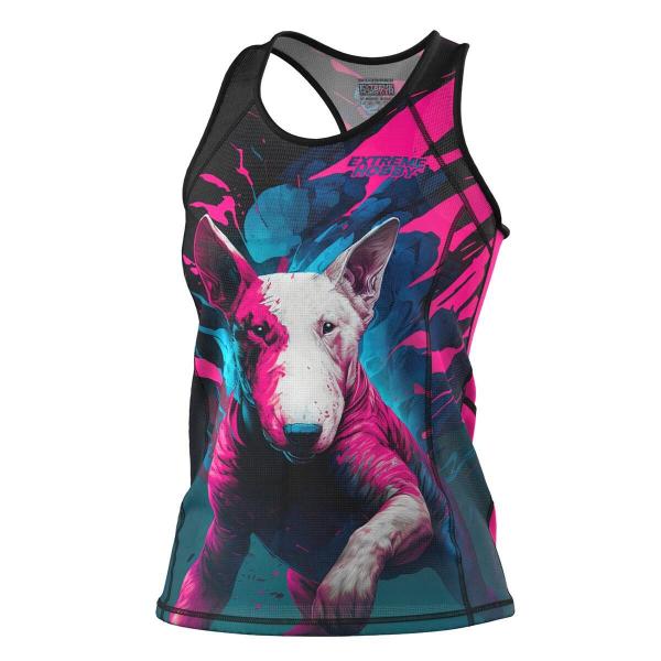 Koszulka sportowa damska bez rękawów Tank top EXTREME HOBBY VIVID BULLTERRIER