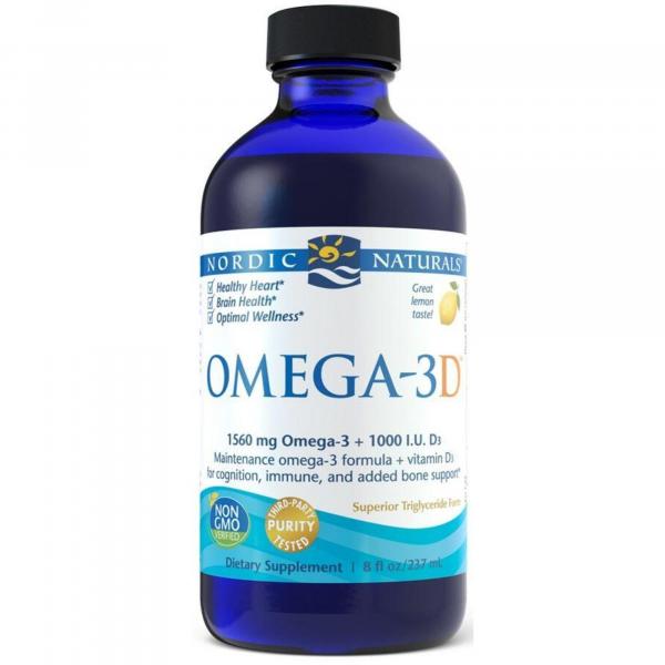 Nordic Naturals Omega-3D 1560mg Lemon - 237 ml.