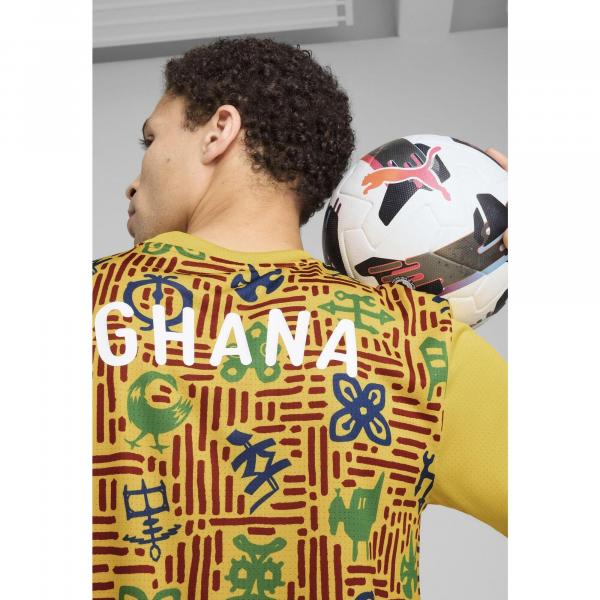 Męska koszulka przedmeczowa Ghana PUMA Yellow Sizzle Intense Red