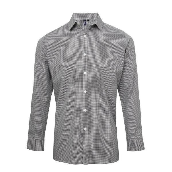 Męska Koszula Z Długim Rękawem Gingham Micro Checked