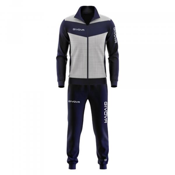 Givova Luxury Sport Set 4xl - jasnoszary/niebieski, oddychający bawełna