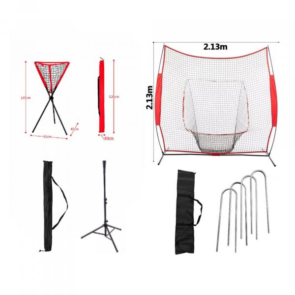BNB-03 Zestaw siatka do ćwiczeń + koszulka baseballowa + koszyk na piłki