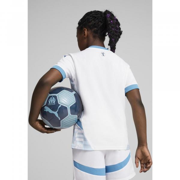 Młodzieżowa koszulka domowa Olympique Marsylia 24/25 PUMA White Bleu Azur Blue