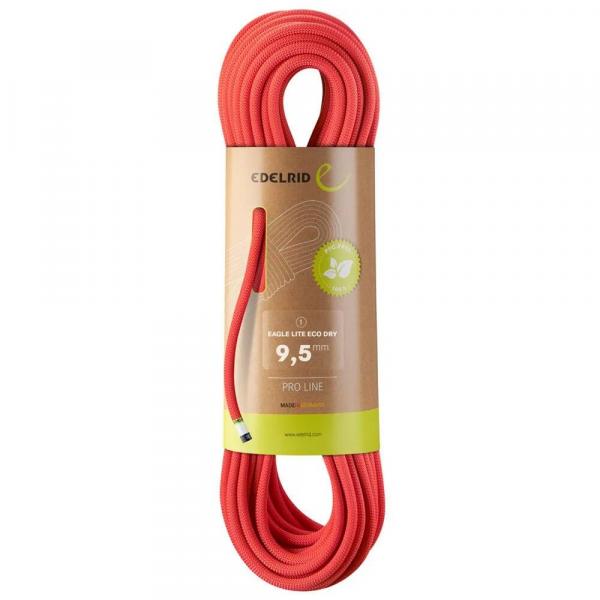Lina wspinaczkowa dynamiczna Edelrid Eagle Lite Eco Dry 9,5 mm 50m neon coral