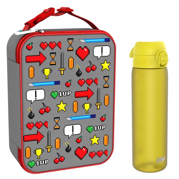 Zestaw lunchowy dziecięcy ION8 Game. Lunchbag i bidon 500ml z RECYCLON