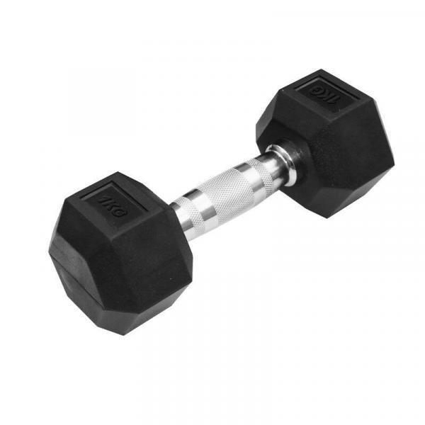 Sześcioramienny hantle gumowane Trendy 1 kg