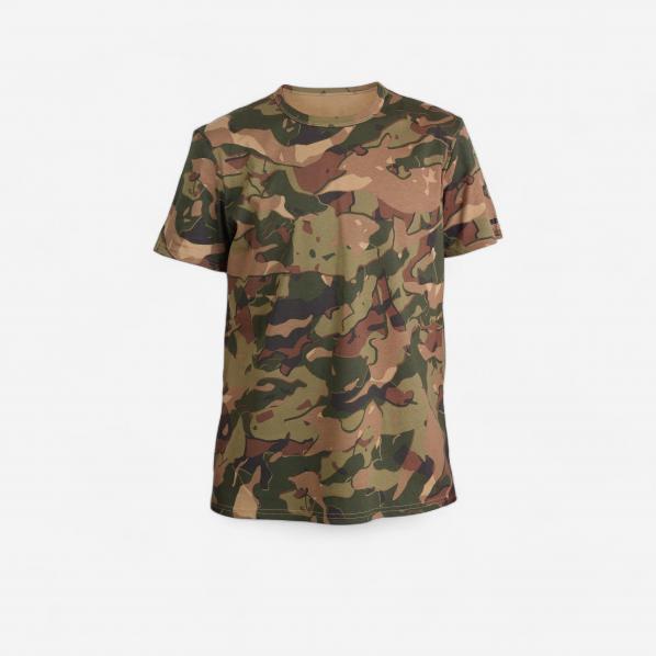 Koszulka dla dzieci Solognac camo woodland