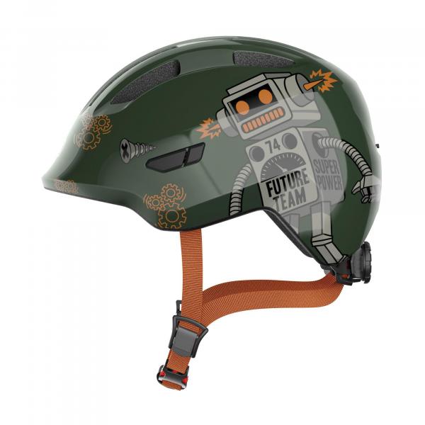 Dziecięcy kask rekreacyjny „Smiley 3.0” zielony robo-błyszczący