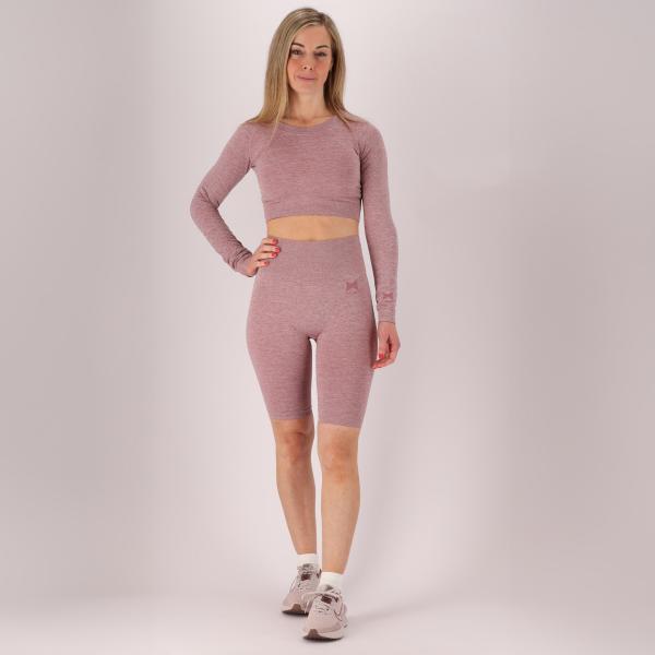 Damski zestaw sportowy - Legginsy/Top - Różowy