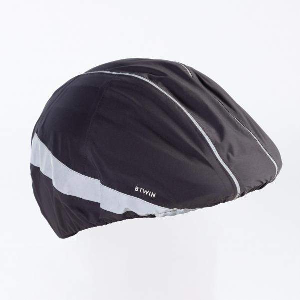 Ochraniacz rowerowy przeciwdeszczowy na kask Btwin 940 odblaskowy